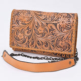 American Darling Hand Tooled Floral Carved Braided Leather Western Crossbody Bag - Uhorse