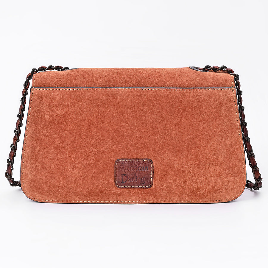 American Darling Cross body Bag Rivetted Genuine Suede Leather with Embroidery Genuine Full Grain Western Purse