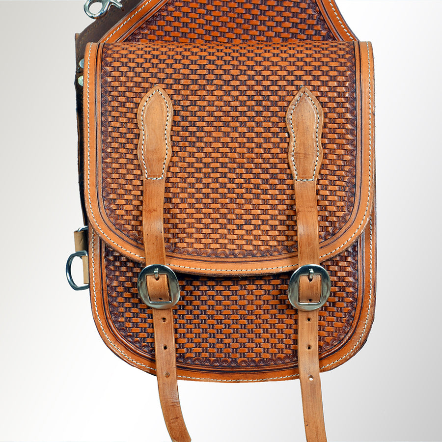 HILASON Soft Leather Horse Saddle Bag Brown | Equestrian Western Adjustable Closure