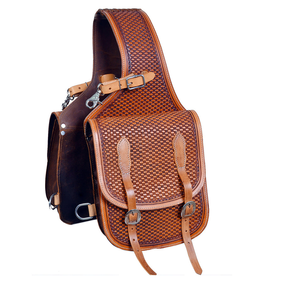 Hilason Western Horse Leather Saddle Bag Heavyduty Traditional Trail Ride - Uhorse