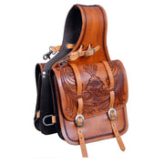 HILASON Soft Leather Horse Saddle Bag Brown | Equestrian Western Adjustable Closure