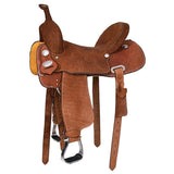 Hilason Western Horse Saddle Barrel Racing Trail Pleasure Genuine Leather Brown