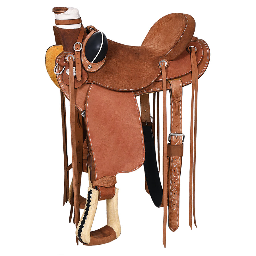 Hilason Western Horse Wade Ranch Roping Genuine Leather Saddle Oiled