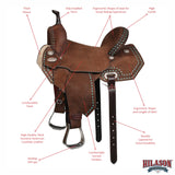 Hilason Western Horse Flex Tree Saddle American Leather Trail Barrel