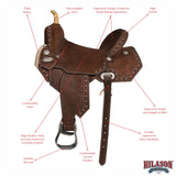Hilason Western Horse Flex Tree Saddle American Leather Trail Barrel