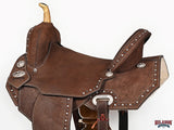 Hilason Western Horse Flex Tree Saddle American Leather Trail Barrel
