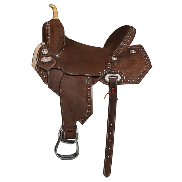 Hilason Western Horse Flex Tree Saddle American Leather Trail Barrel - Uhorse