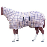 66 In Hilason Western Horse Fly Sheet Uv Protect Mesh Bug Mosquito Summer Spring Blue / White Plaid