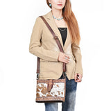 American Darling Crossbody Beautifully hand tooled Hair On Genuine Leather women handbag