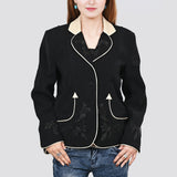 American Darling Genuine Suede Embroidered leather Jacket ladies Girl Black