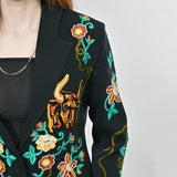 American Darling Genuine Suede Embroidered leather Jacket ladies Girl Black