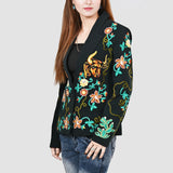 American Darling Genuine Suede Embroidered leather Jacket ladies Girl Black