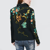 American Darling Genuine Suede Embroidered leather Jacket ladies Girl Black