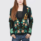 American Darling Genuine Suede Embroidered leather Jacket ladies Girl Black