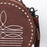 American Darling Genuine Suede Leather Women Canteen Bag Western Handbag Purse | Travel Clutch