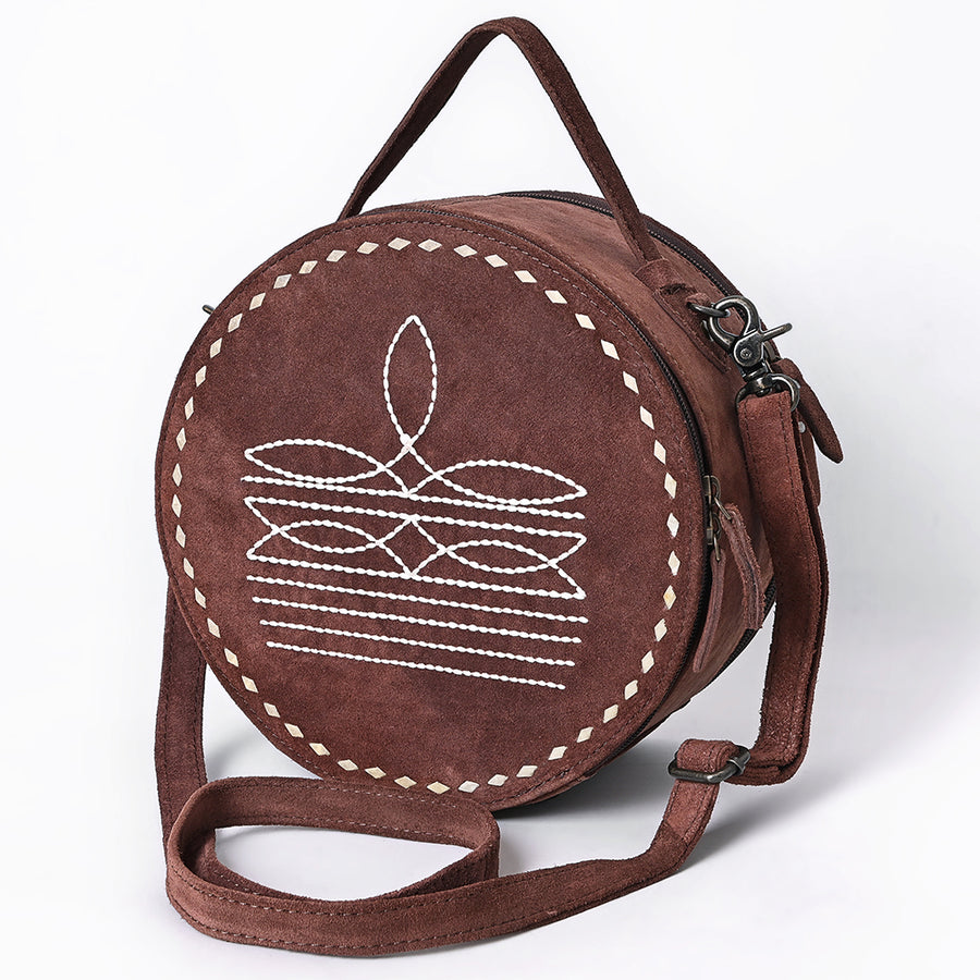 American Darling Genuine Suede Leather Women Canteen Bag Western Handbag Purse | Travel Clutch