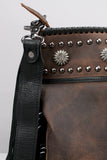 American Darling Vintage Leather Crossbody Bag Studded Conchos Western Stitching