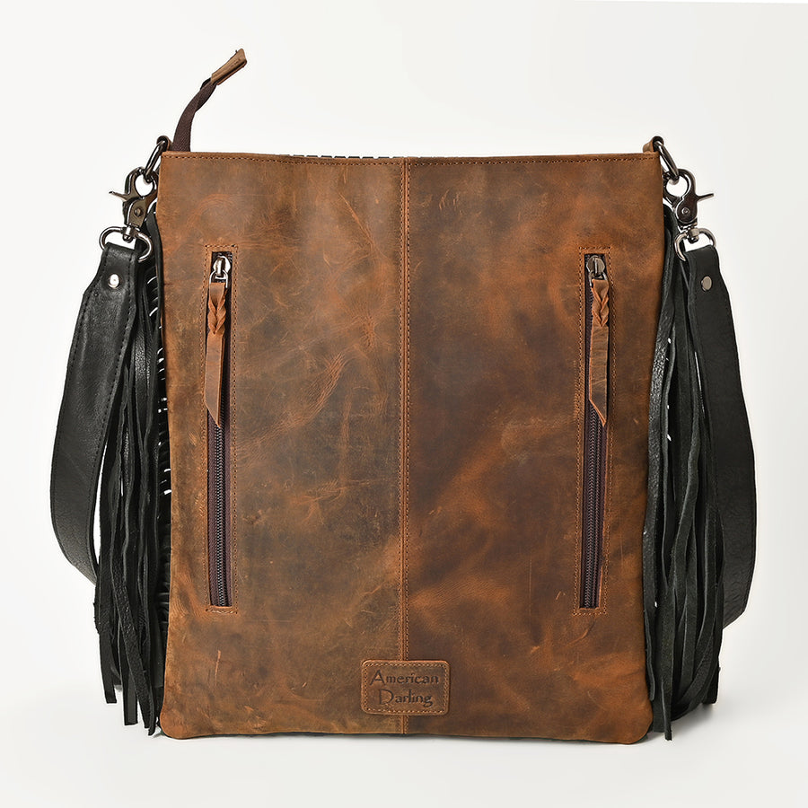 American Darling Vintage Leather Crossbody Bag Studded Conchos Western Stitching