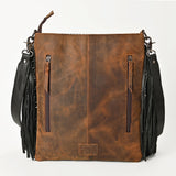 American Darling Vintage Leather Crossbody Bag Studded Conchos Western Stitching