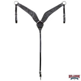 HILASON Western Horse American Leather Breast Collar Tack Hand Tooled Black