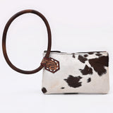American Darling Wristlet Beautifully Hair On Genuine Leather women handbag