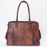 American Darling Tote Hand Tooled Genuine Leather Women's Handbag with Rivets