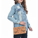 American Darling Rodeo Embroidered Suede Crossbody Bag Cowboy Gold
