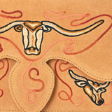 American Darling Rodeo Embroidered Suede Crossbody Bag Cowboy Gold