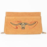 American Darling Rodeo Embroidered Suede Crossbody Bag Cowboy Gold