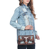 American Darling Rodeo Embroidered Suede Crossbody Bag Cowboy Gold