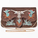American Darling Rodeo Embroidered Suede Crossbody Bag Cowboy Gold