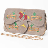 American Darling Rodeo Embroidered Suede Crossbody Bag Cowboy Gold by Hilason – Cowboy and equestrian accessories