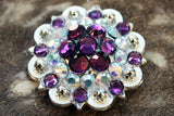 HILASON Western Berry Conchos Glass Rhinestones Bling Tack Cowgirl Amethyst-Crystalab Color | Slotted Conchos