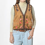 American Darling Western Suede Apparel - Handcrafted Embroidered Luxe Vest - Uhorse