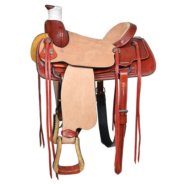 Hilaosn Western Horse Saddle American Leather Cowboy Trail Ranch Roping Tan - Uhorse