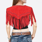 American Darling Red Genuine Suede leather ladies Dress Black