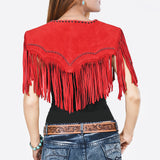 American Darling Red Genuine Suede leather ladies Dress Black