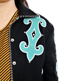 American Darling Western Apparel Embroidered Woolen Fabric Handcrafted Heritage Jacket with Braided Accents for Women