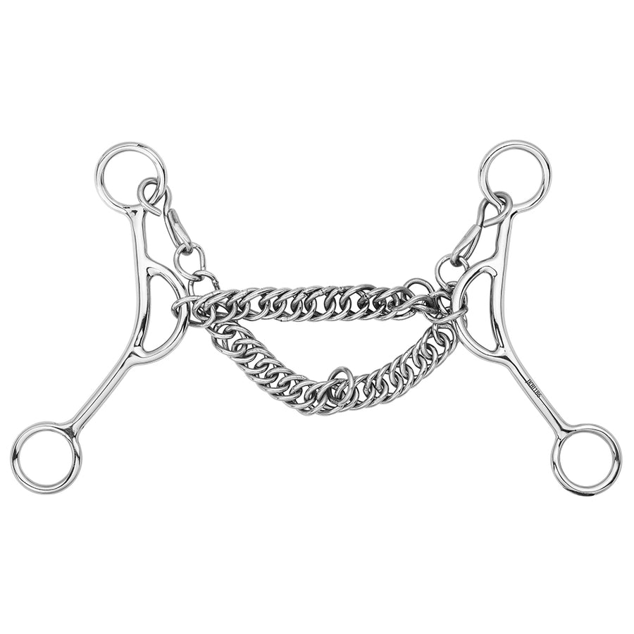 BAR H EQUINE Horse Western Gag Bit with Chain Mouth Stainless Steel - Uhorse