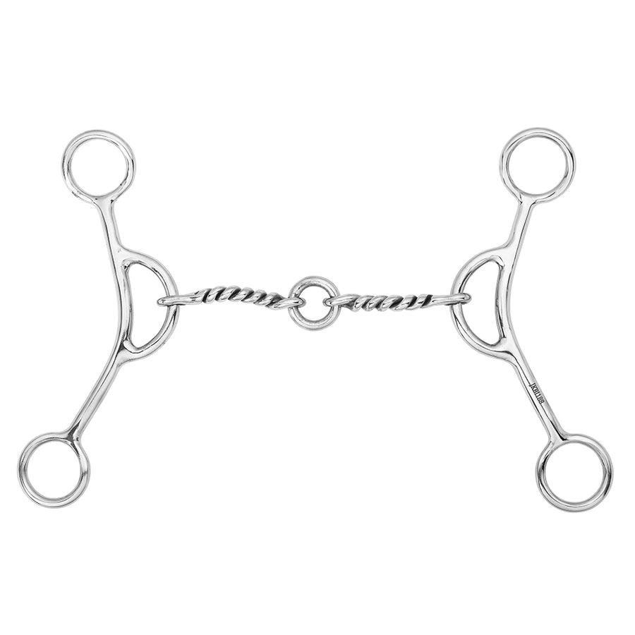 BAR H EQUINE Western Gag Bit with Twisted Wire Life Saver Link - Ideal for Barrel Racing - Uhorse