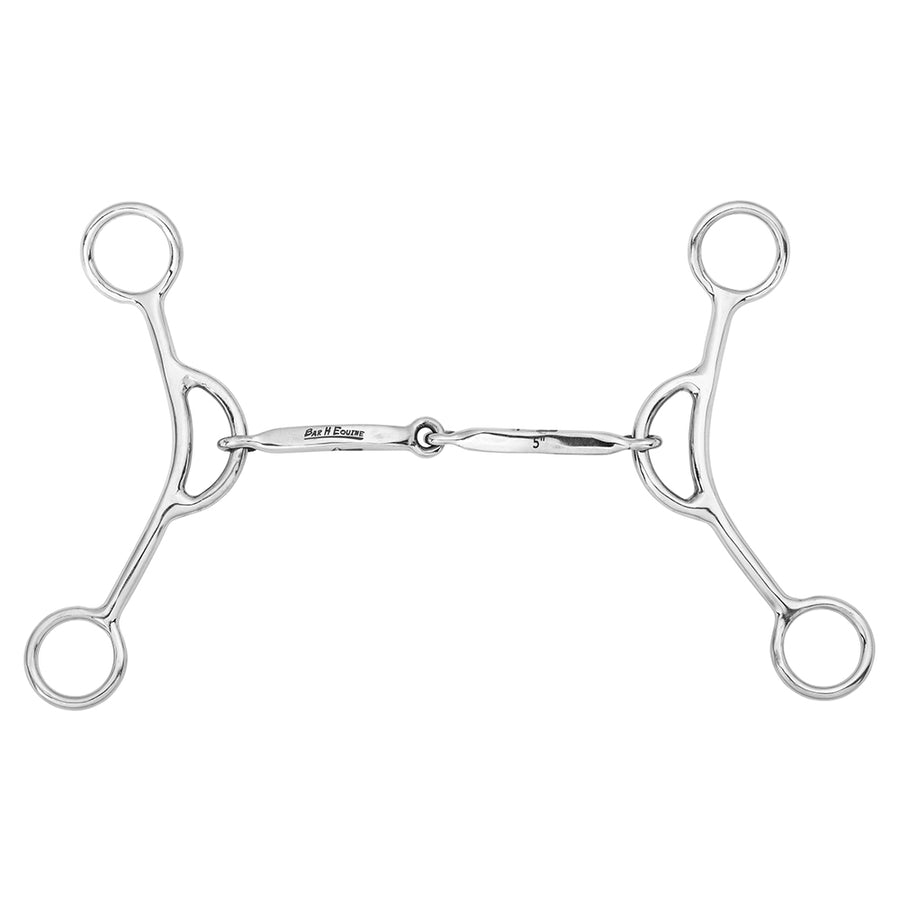 BAR H EQUINE Western Gag Bit with Square Snaffle Mouth - Ideal for Barrel Racing - Uhorse