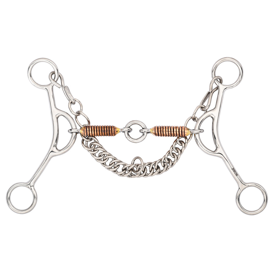 BAR H EQUINE Western Gag Bit with Copper Wire Wrapped Mouthpiece and Life Saver Link - Uhorse