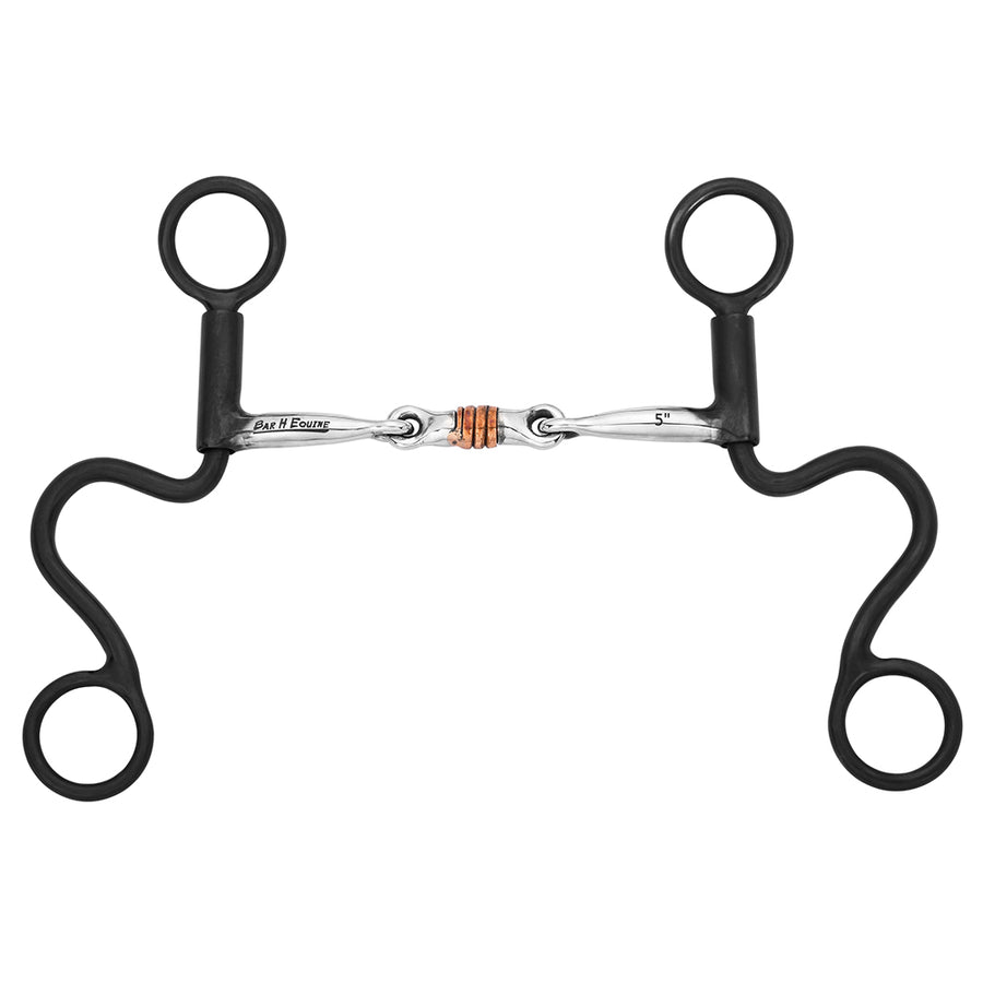 BAR H EQUINE Western Antique Short Shank Bit with Three-Piece Copper Ring Mouthpiece - Uhorse