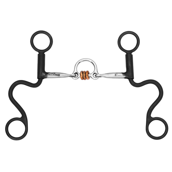 BAR H EQUINE Western Antique Short Shank Bit with Ported Copper Roller ...