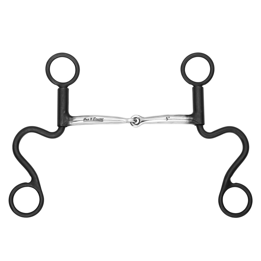 BAR H EQUINE Western Antique Short Shank Bit Single Jointed Smooth Snaffle Mouthpiece - Uhorse