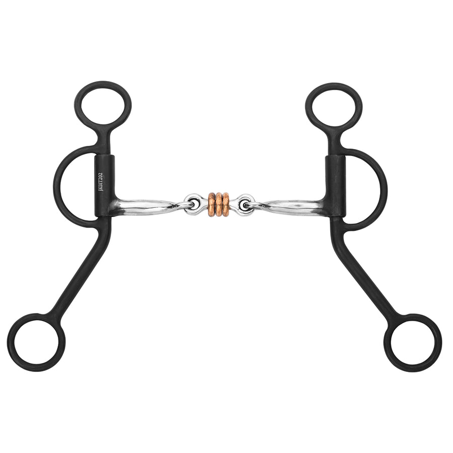 BAR H EQUINE Western Antique Argentine Shank Bit with Three-Piece Copper Rings Mouth - Uhorse