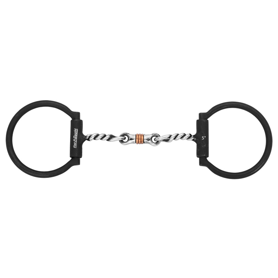 BAR H EQUINE Western Antique Fixed Snaffle Bit Twisted Wire Mouthpiece with Copper Rings - Uhorse