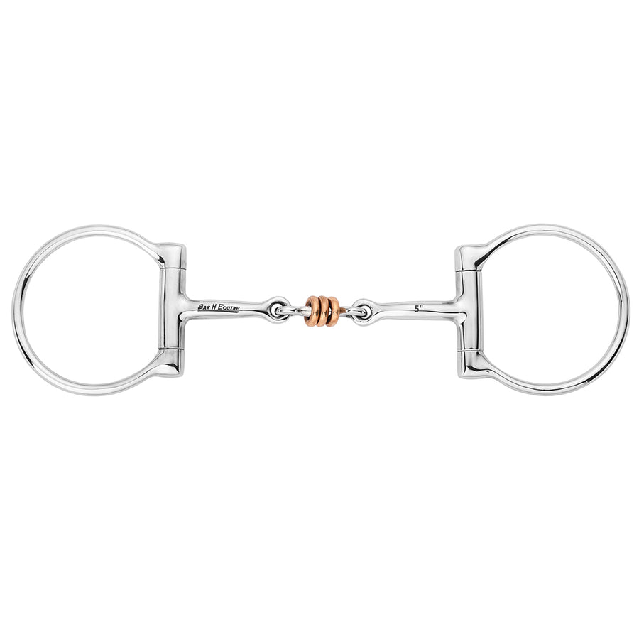 BAR H EQUINE Western D Ring Snaffle Bit with Three-Piece Copper Roller - Uhorse