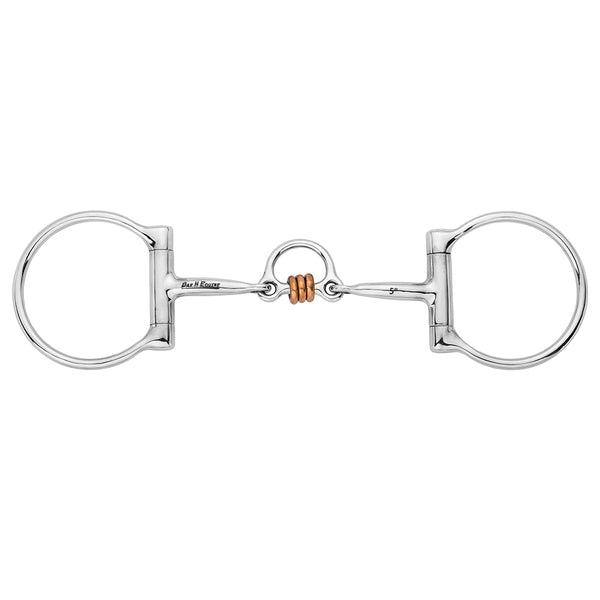 BAR H EQUINE W. D Ring with Copper Roller Dogbone Mouthpiece by Hilason – Cowboy and equestrian accessories