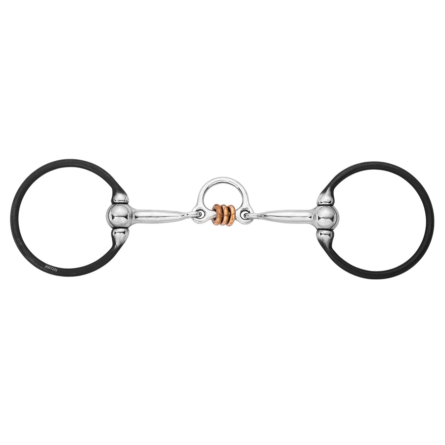 BAR H EQUINE Western O-Ring Snaffle with Copper Roller and Floating Center Ring - Uhorse